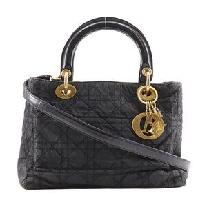 Dior Lady Dior Handbag Canage 2WAYShoulder black Nylon Women